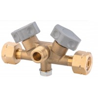 Перемикаючий газовий кран шаровий запірний (подвійний запірний блок газобалонної установки) тип 02254 DSV 0225100