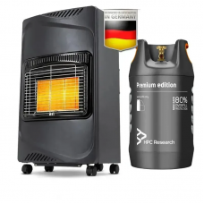 Напольный газовый обогреватель Heidenfeld Inferno (4,2 кВт) + газовый баллон HPCR-G.12, 24,5л SAFEFILL (Чехия, евроредуктор)