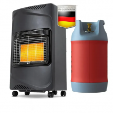 Напольный газовый обогреватель Heidenfeld Inferno (4,2 кВт) + газовый баллон HPCR-G.12, 24,5л SAFEFILL (Чехия, евроредуктор)