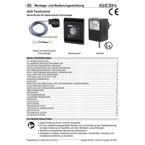 Retrofit-кiт електронного індикатора AUV TwoControl GOK для групових балонних установок 