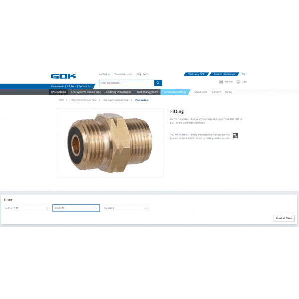 Перехідник GOK IG M20 x 1,5 x GF (арт. 1451400) — надійний перехідник для газових установок