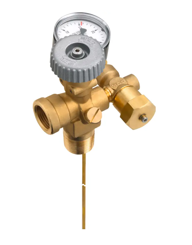 Вентиль паровой фазы GOK PS 25 bar AG 3/4'' NPT с манометром и ...